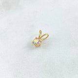 Dije Piedra Regalo 0.7gr / 1cm / Circon Tornasol Oro Amarillo 18K