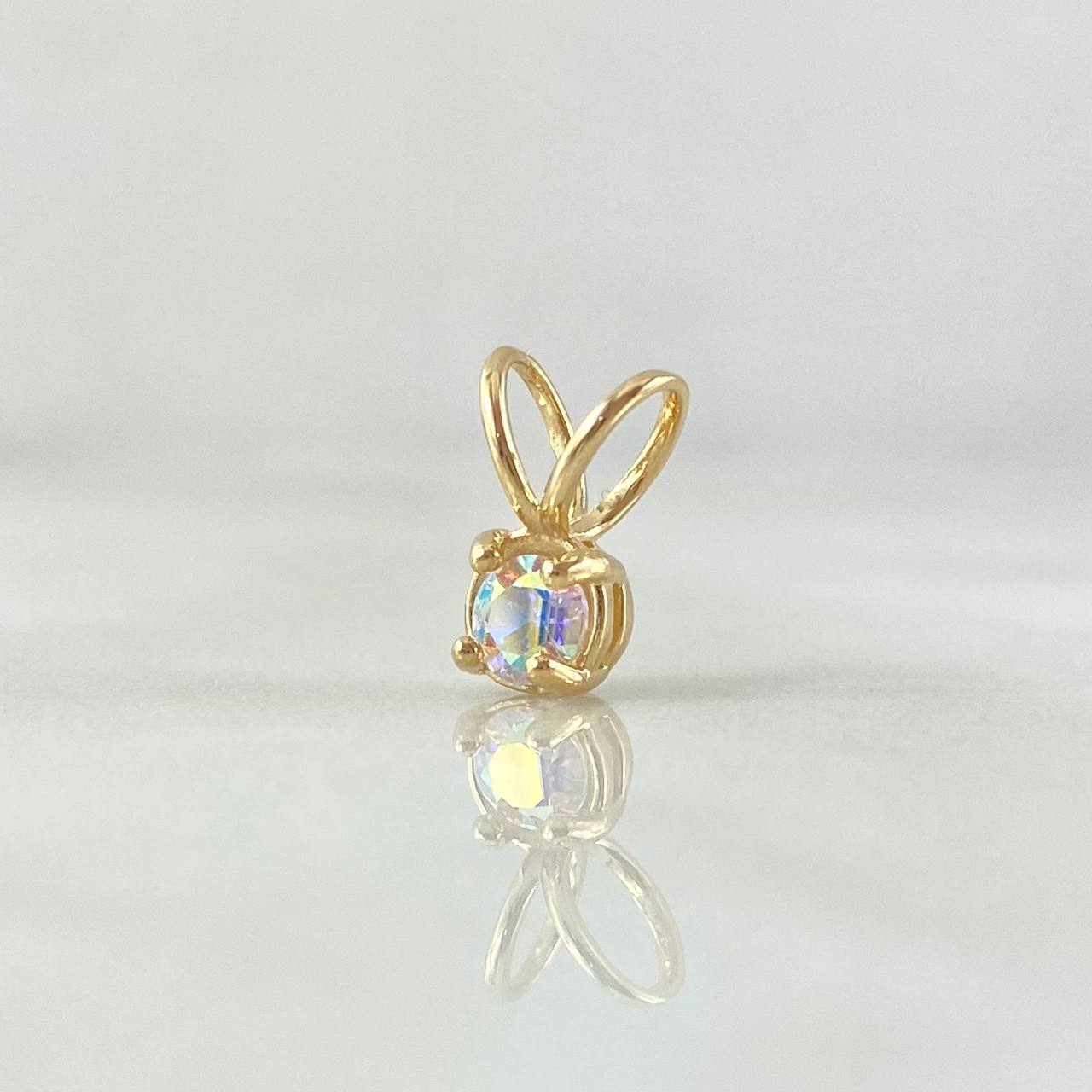 Dije Piedra Regalo 0.75gr / 1cm / Circon Tornasol Oro Amarillo 18K