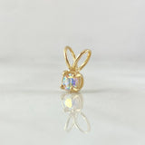 Dije Piedra Regalo 0.75gr / 1cm / Circon Tornasol Oro Amarillo 18K