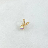 Dije Piedra Regalo 0.4gr / 1cm / Circon Tornasol Oro Amarillo 18K