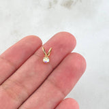 Dije Piedra Regalo 0.4gr / 1cm / Circon Tornasol Oro Amarillo 18K