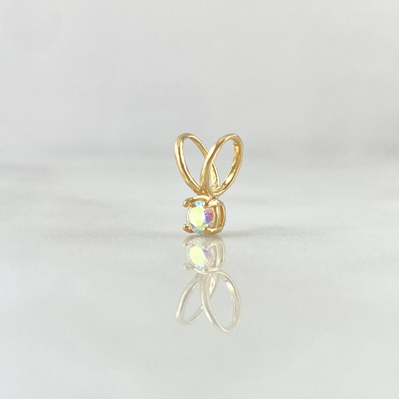 Dije Piedra Regalo 0.4gr / 1cm / Circon Tornasol Oro Amarillo 18K ©