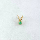 Dije Piedra Regalo 0.4gr / 1cm / Circon Verde Claro Oro Amarillo 18K ©