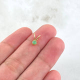 Dije Piedra Regalo 0.4gr / 1cm / Circon Verde Claro Oro Amarillo 18K ©
