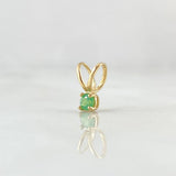 Dije Piedra Regalo 0.4gr / 1cm / Circon Verde Claro Oro Amarillo 18K ©