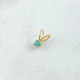 Dije Piedra Regalo 0.35gr / 1cm / Circon Azul Turquesa Oro Amarillo 18K ©
