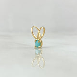 Dije Piedra Regalo 0.35gr / 1cm / Circon Azul Turquesa Oro Amarillo 18K ©