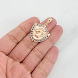 Dije Caballo 6.15g / 1 1/2 in Dos Oros Blanco Rosa 18K