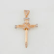 Pendant Nail Cross 3.3g / 1 1/2 in Two-Tone White and Rose Gold 18K
