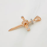 Pendant Nail Cross 3.3g / 1 1/2 in Two-Tone White and Rose Gold 18K