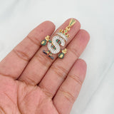 Peso Sign Pendant 5.55g / 1 1/2 in Three Golds 18K