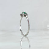 Ring Solitaire Dryad Flower 2.6gr T7 1/4 Emeralds Ring 23pts White Gold (Jewel)*
