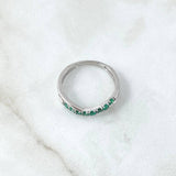 Crossed Ring 2.8gr T7 3/4 Emeralds 45pts White Gold (Jewel)*