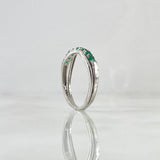 Crossed Ring 2.8gr T7 3/4 Emeralds 45pts White Gold (Jewel)*