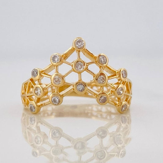 Royal Mesh Ring 2.35g / Size 4 1/4 Yellow Gold 18K