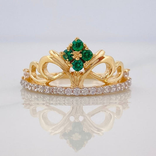 Crown Waves Ring 2.85g / Size 7 1/4 Two-Tone Yellow and White Gold 18K