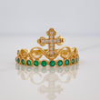 Anillo Corona Cruz 2.4g / T6 Oro Amarillo 18K