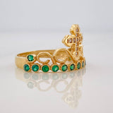 Anillo Corona Cruz 2.4g / T6 Oro Amarillo 18K