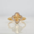 Clover Ring 2.15g / T71/4 Two-tone Yellow White Gold 18K