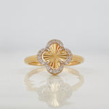 Clover Ring 2.15g / T71/4 Two-tone Yellow White Gold 18K