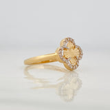 Anillo Trebol 2.25g / T6 Dos Oros Amarillo Blanco 18K