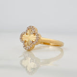 Clover Ring 2.15g / T71/4 Two-tone Yellow White Gold 18K
