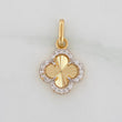 Dije Trebol 1g / 3/4 in Dos Oros Amarillo Blanco 18K