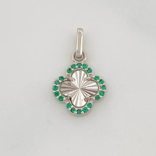 Dije Trebol 1g / 3/4 in Oro Blanco 18K