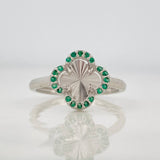 Anillo Trebol 2.25g / T6 1/4 Oro Blanco 18K