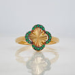 Clover Ring 2.15g / T6 3/4 Two-tone Black Yellow Gold 18K