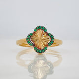 Clover Ring 2.15g / T6 3/4 Two-tone Black Yellow Gold 18K