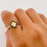 Clover Ring 2.15g / T6 3/4 Two-tone Black Yellow Gold 18K