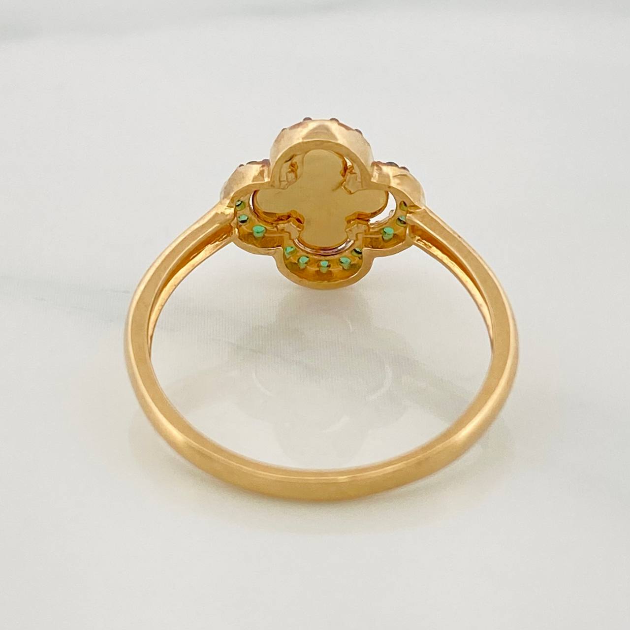 Clover Ring 2.15g / T6 3/4 Two-tone Black Yellow Gold 18K
