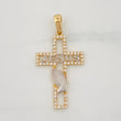 Dije Cruz Jesús 2.1g / 1 1/2 in Dos Oros Amarillo Blanco 18K