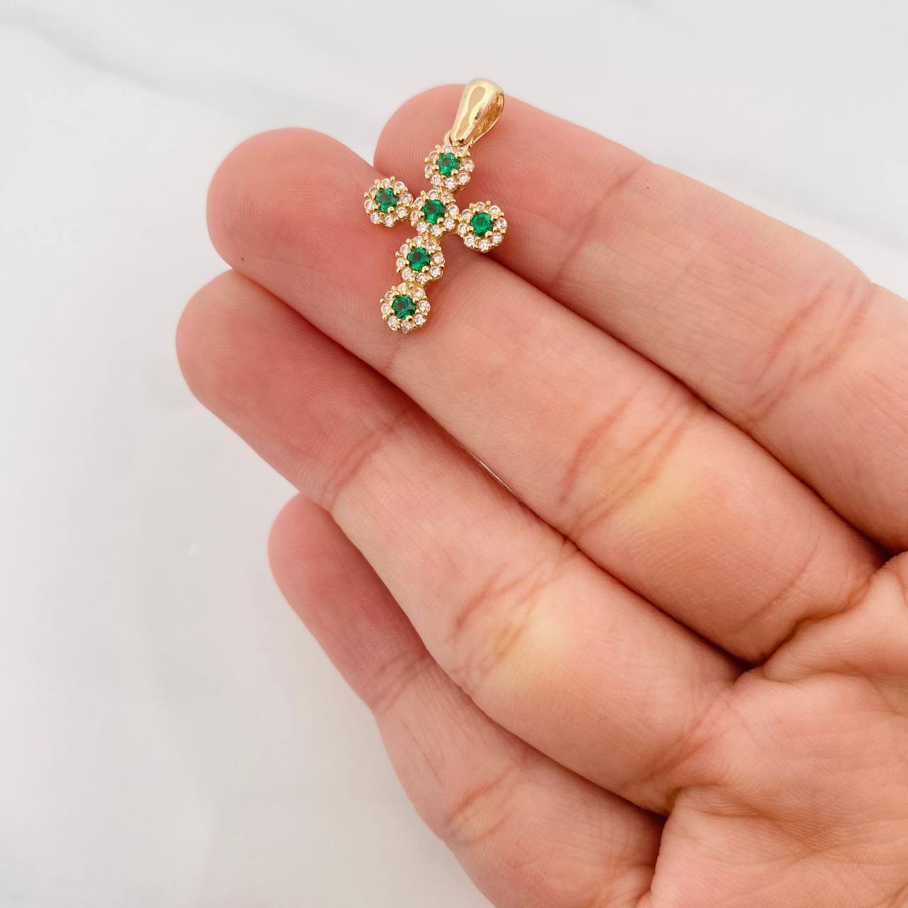 Dije Cruz Tupida 1.6g / 1 in Oro Amarillo 18K