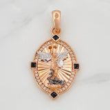 Pendant Saint Michael Archangel 4.25g / 1 1/2 in Three Golds 18K