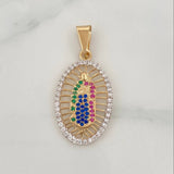 Pendant Virgin of Guadalupe 2.55g / 1 1/2 in Two-Tone Yellow White Gold 18K