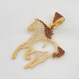 Pendant Horse Silhouette 2.95g / 1 1/2 in Two Golds Black Yellow 18K