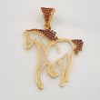 Pendant Horse Silhouette 2.95g / 1 1/2 in Two Golds Black Yellow 18K