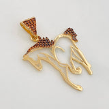 Pendant Horse Silhouette 2.95g / 1 1/2 in Two Golds Black Yellow 18K