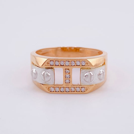 Screwed Buckle Ring 5.75gr / T10 / 18K Two Golds White Rose