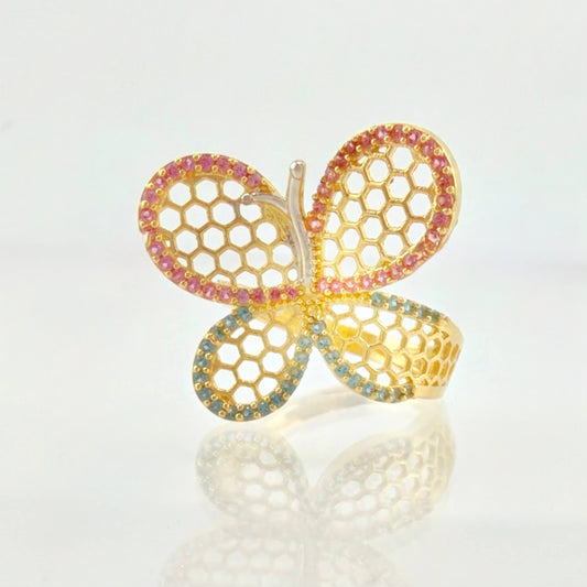 Butterfly Hexagonal Mesh Ring 4.8gr / T7 / 18K Yellow Gold