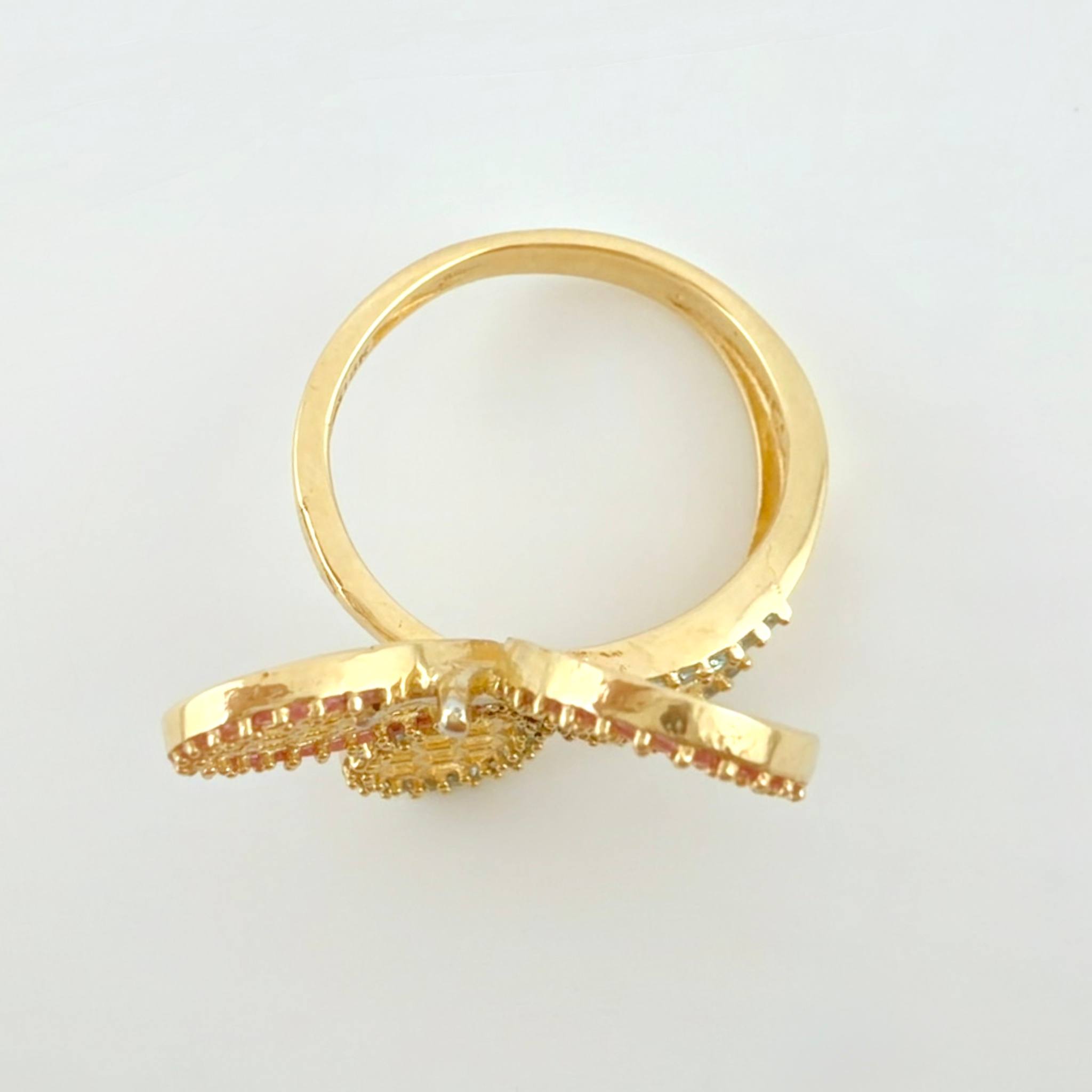 Anillo Mariposa Malla Exagonal 4.8gr / T7 / Oro Amarillo 18K
