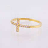 Cross Ring 1.4gr / T7 3/4 / 18K Yellow Gold