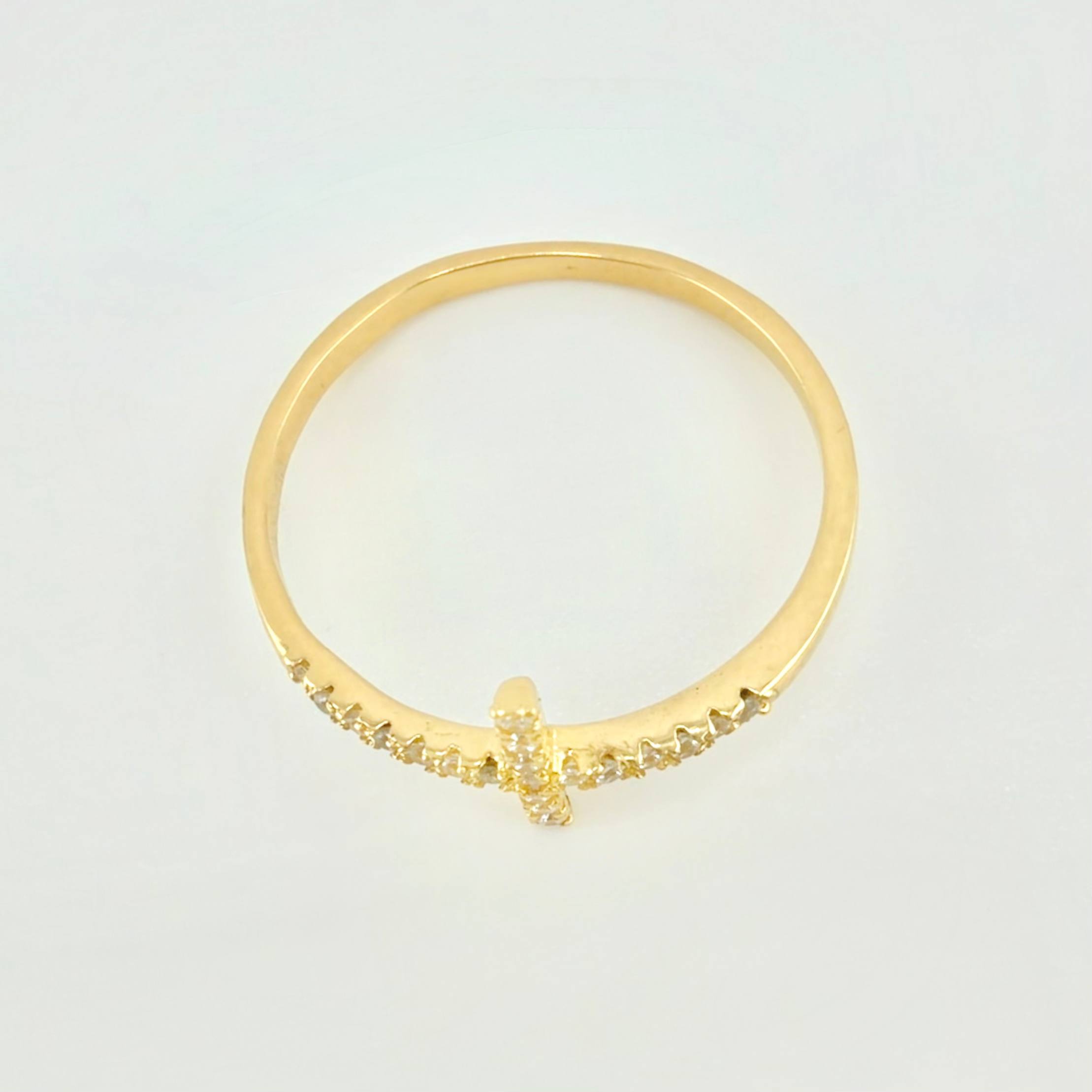 Cross Ring 1.4gr / T7 3/4 / 18K Yellow Gold