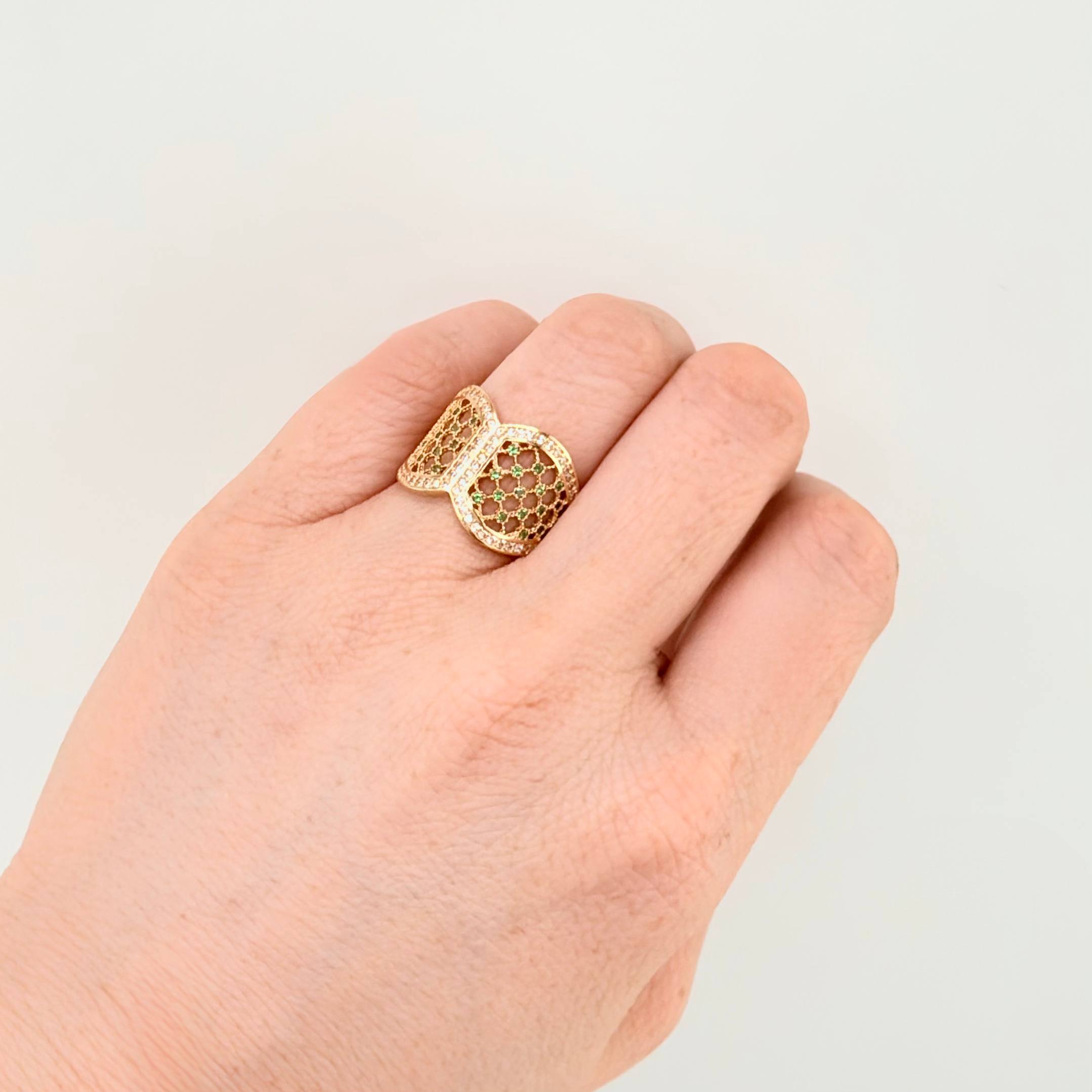 Anillo Corset Filigrama 4gr / T7 / Oro Amarillo 18K