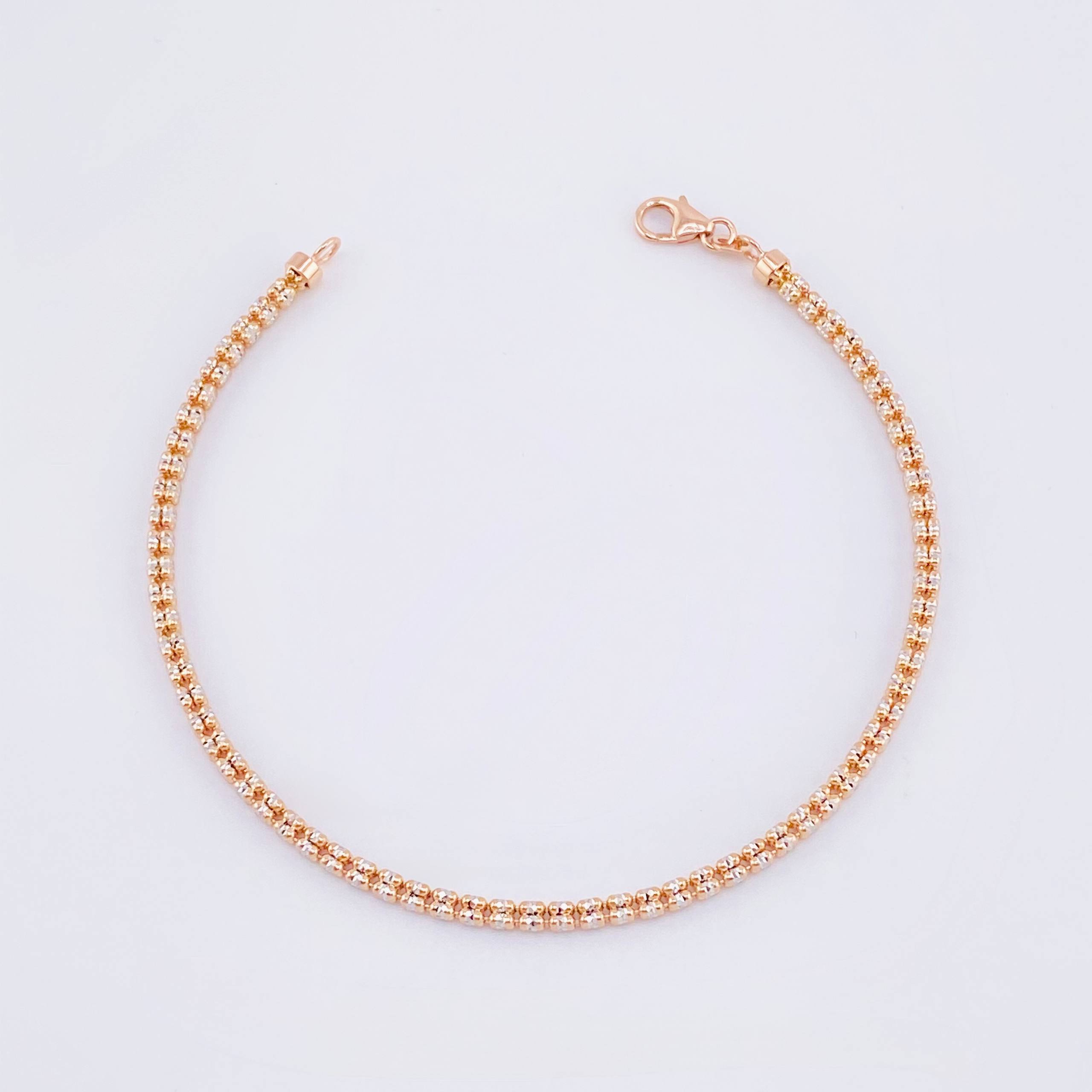 Pulso Ice Diamantada 5.55gr / 7 3/4 in / 2.4mm Oro Rosa +4 18K
