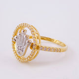 Crown Band Ring 3.45gr / T7 / Two-tone Yellow White Gold 18K *