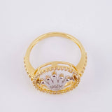 Crown Band Ring 3.45gr / T7 / Two-tone Yellow White Gold 18K *