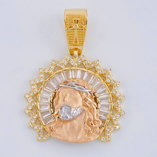 Dije Rostro De Cristo 7.65 g / 1 1/2 in Tres Oros 18K